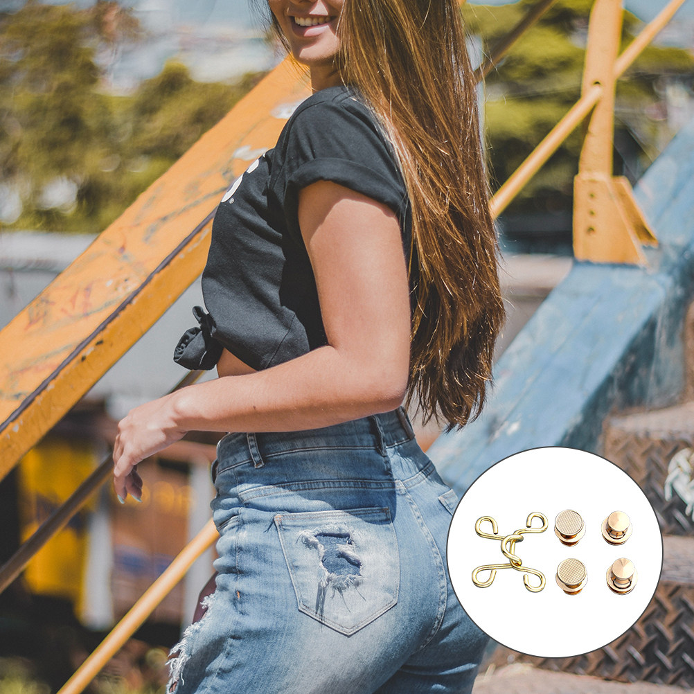 Snap Fastener Set - Jeans Waist Button 5 Sets Metal