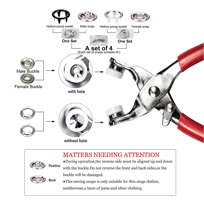 100 Sets Snap Pliers Automatic - Snap Fastener Set review and price