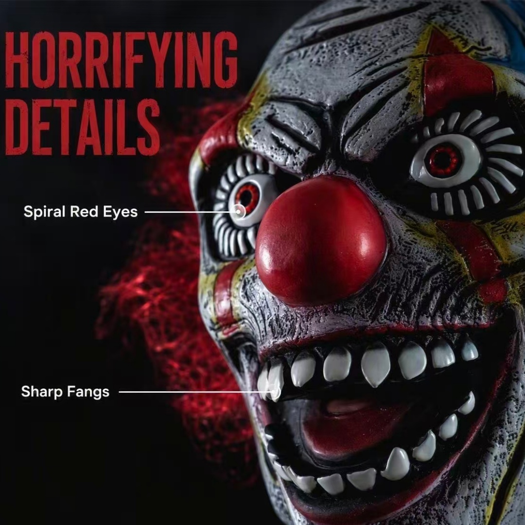 Scary Clown Mask With Red Hair - Briar Cosplay Prop review and price
