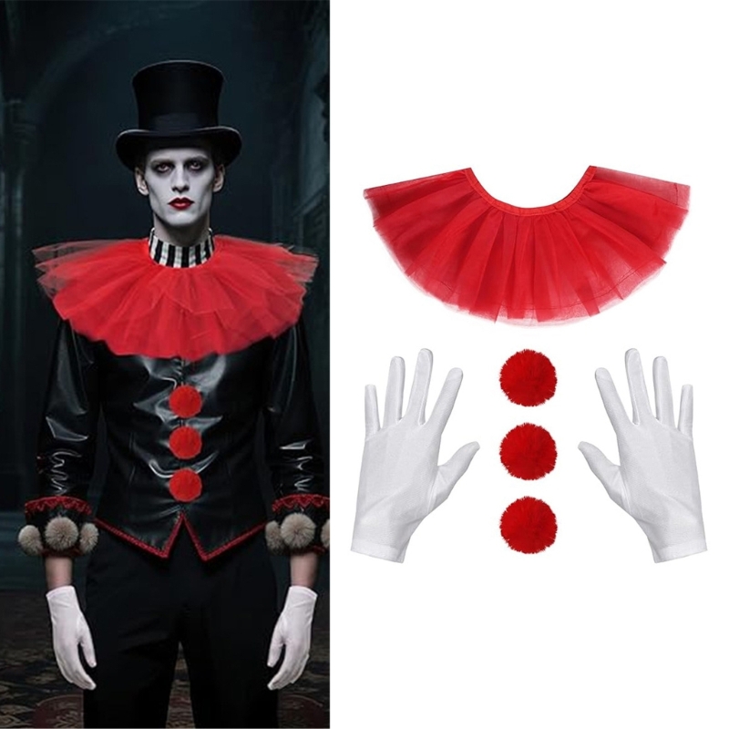 5Pcs/Set Halloween Clown Costu - Cosplay Prop Kit review and price