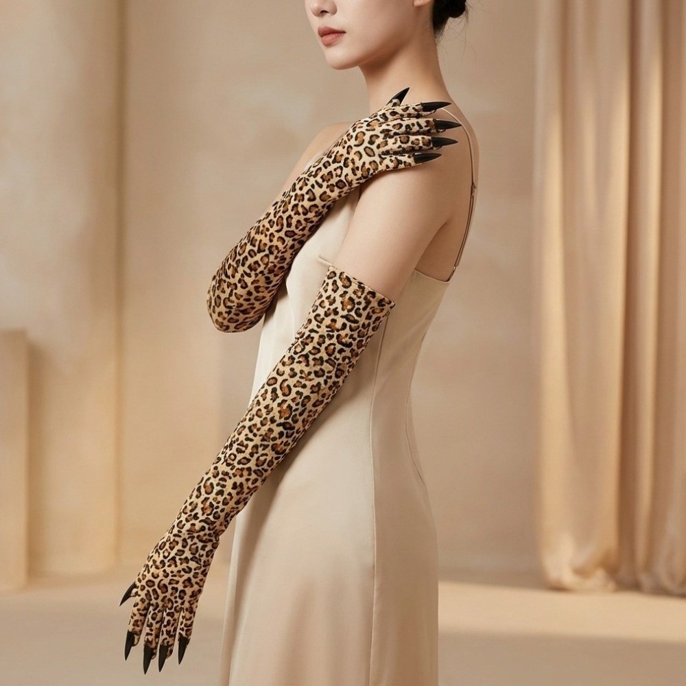 Long Sleeve Leopard Pattern Gl - Cosplay Prop Pattern review and price