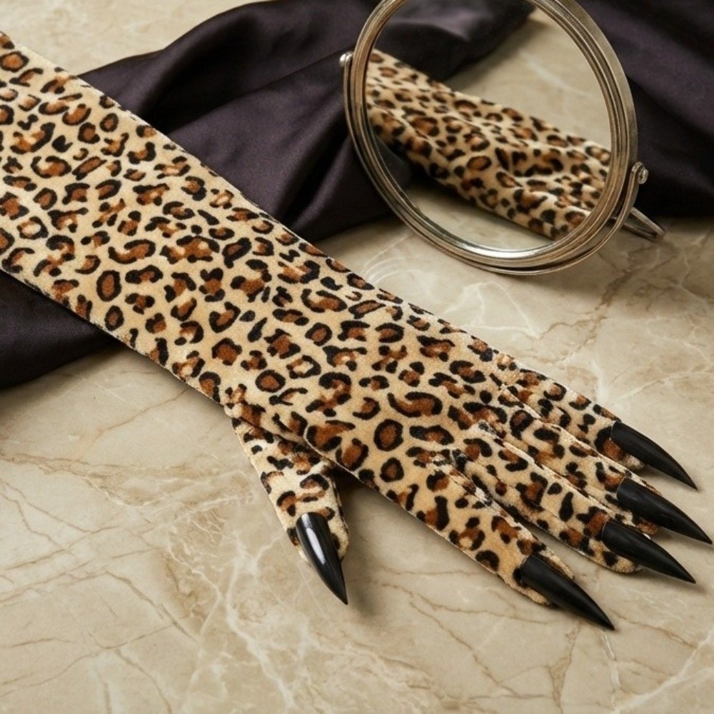 Long Sleeve Leopard Pattern Gl - Cosplay Prop Pattern review and price