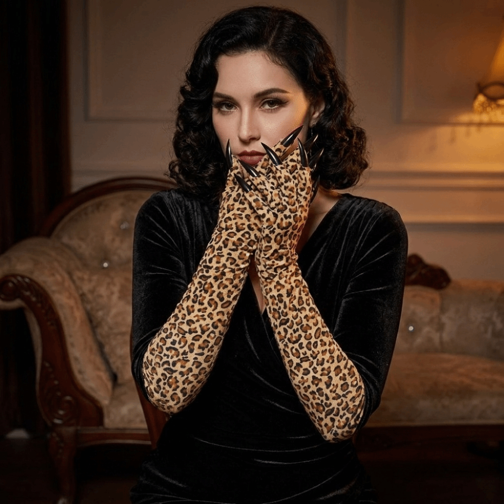 Long Sleeve Leopard Pattern Gl - Cosplay Prop Pattern review and price