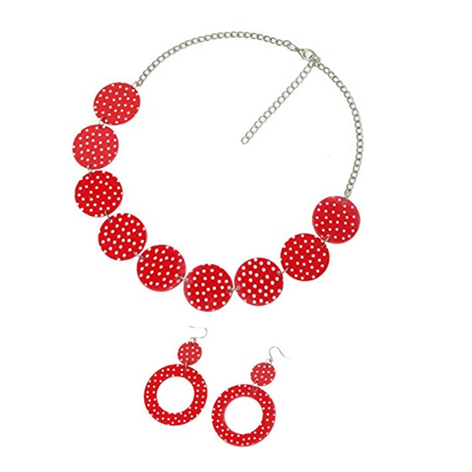 50'S Design Earrings and Neckl - Magnetic Clasp Cosplay review and price