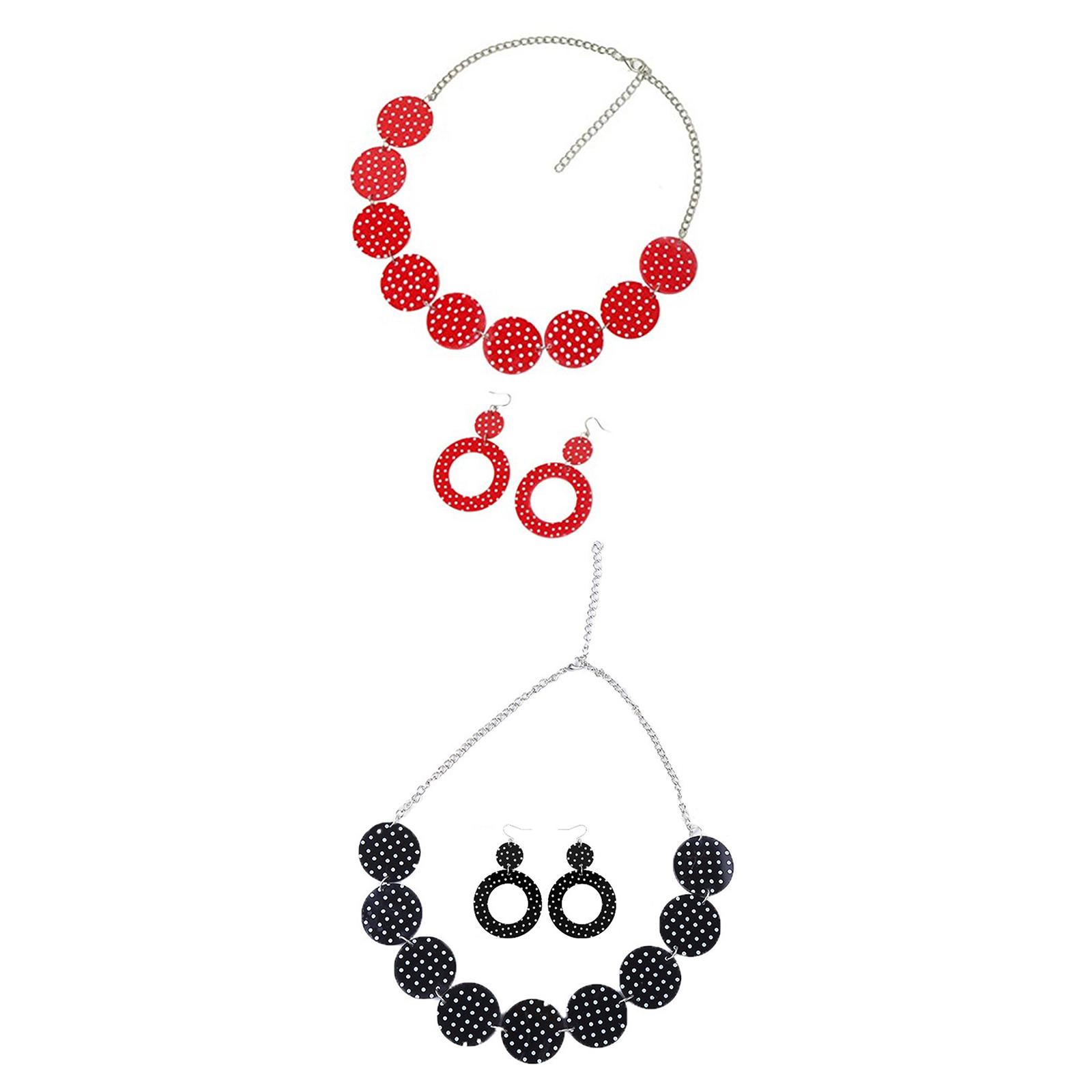 50'S Design Earrings and Neckl - Magnetic Clasp Cosplay review and price